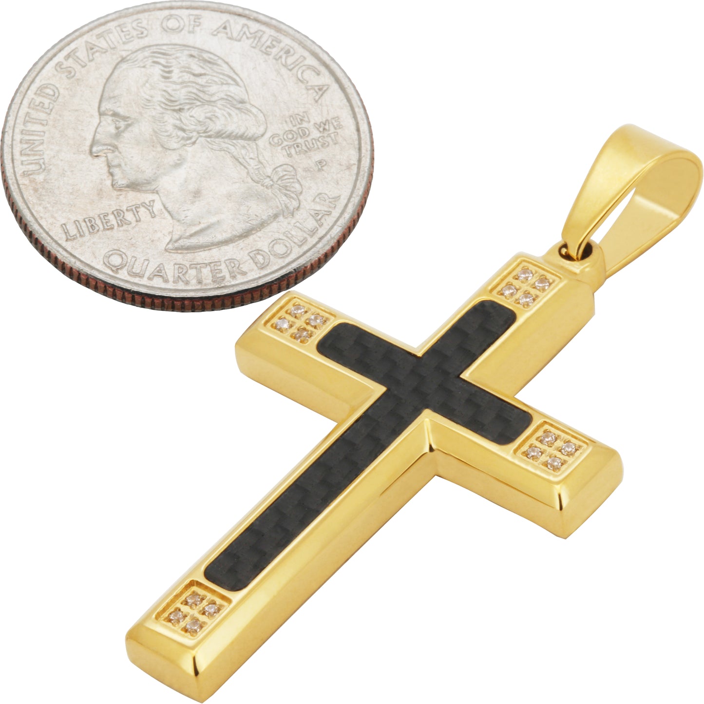 Black Inlay Cross Pendant