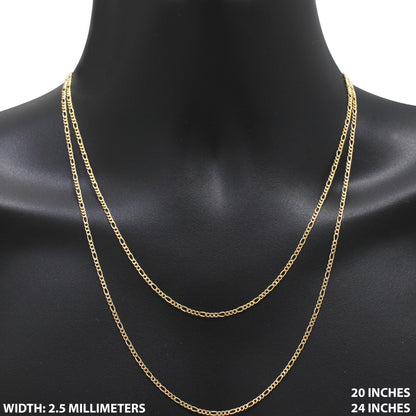 2.5mm Figaro Link Chain 24"