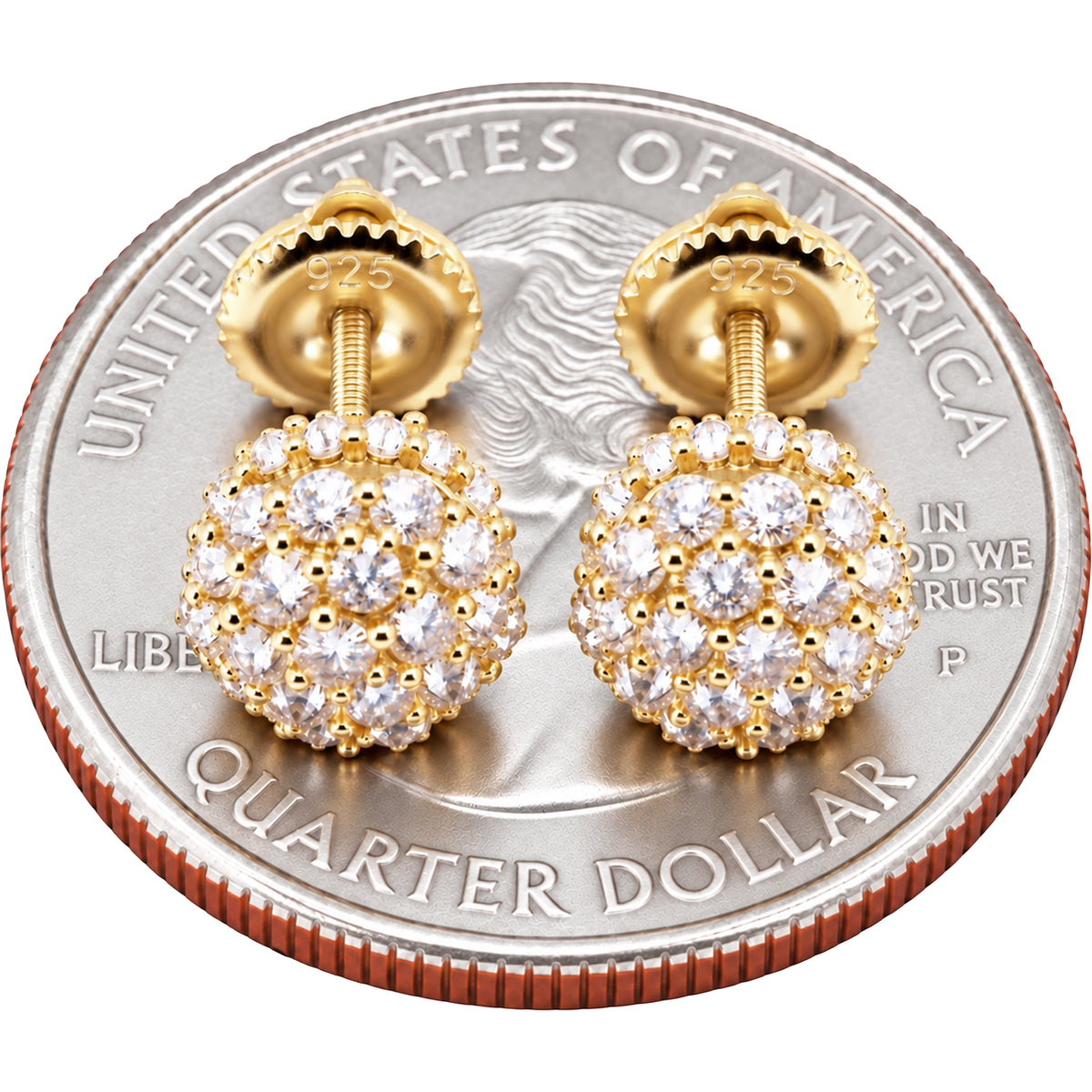 Moissanite Reverse Set 7mm Hexagon Cluster Studs