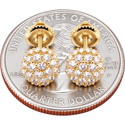 Moissanite Reverse Set 7mm Hexagon Cluster Studs
