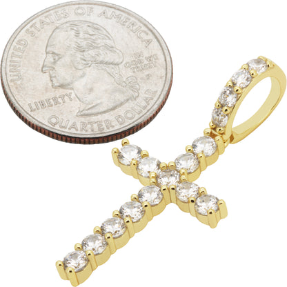 3mm Tennis Cross Pendant