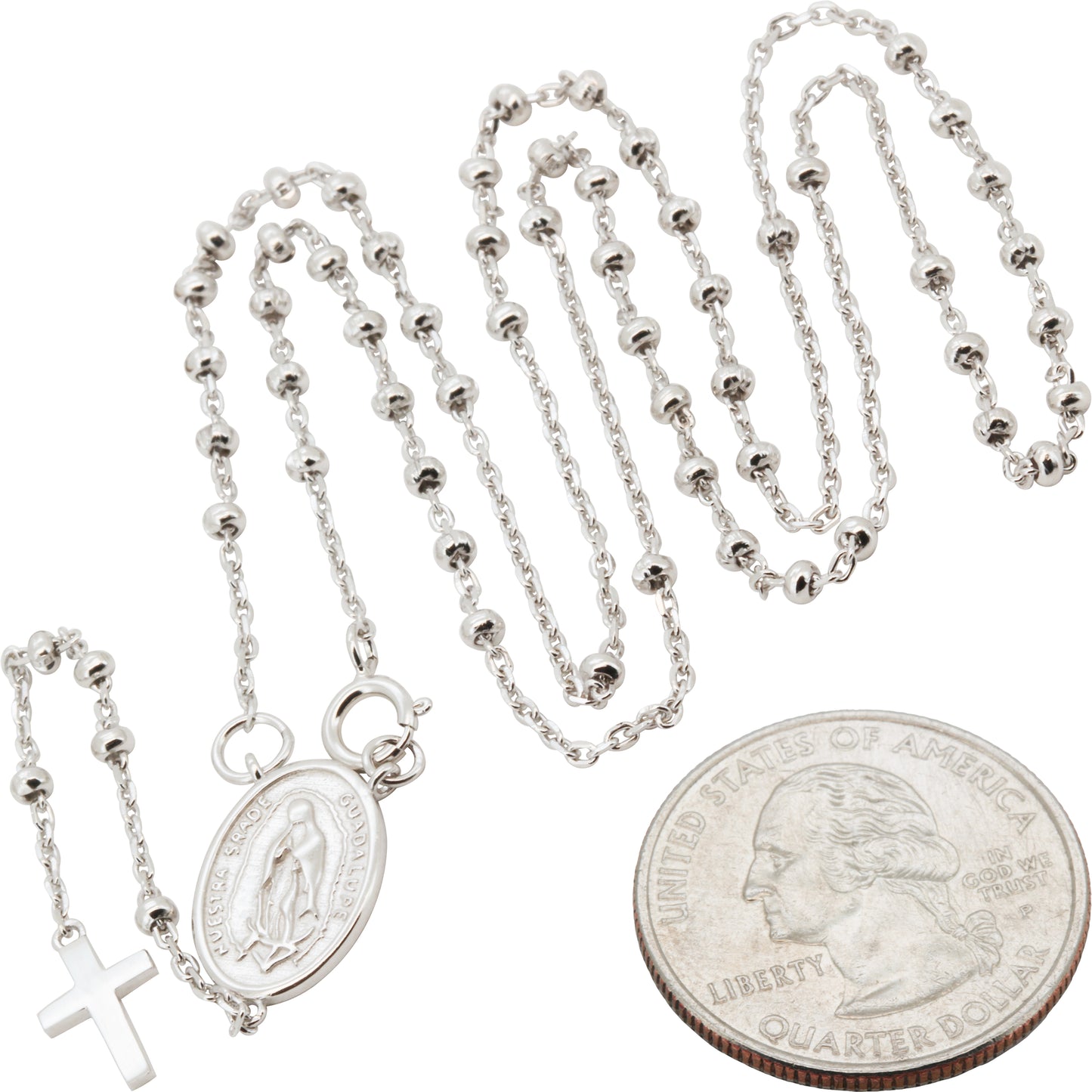 2mm Rosary Necklace 18"+3"