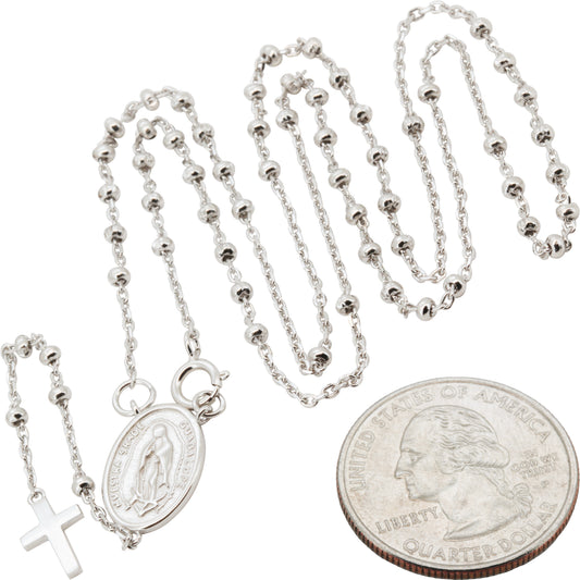 2mm Rosary Necklace 18"+3"