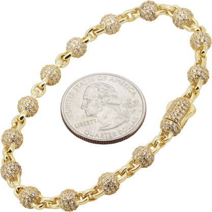 6mm Disco Ball Link Bracelet 7"