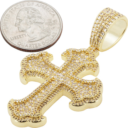Cluster Flared Cross Pendant