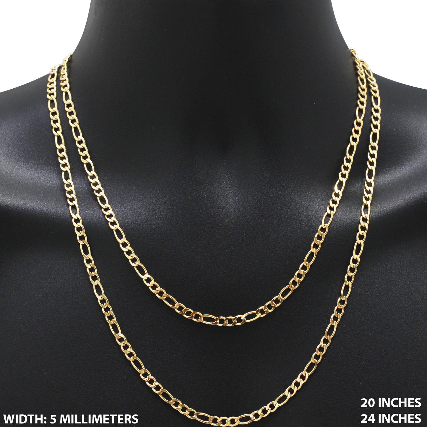 5mm Figaro Link Chain 24"