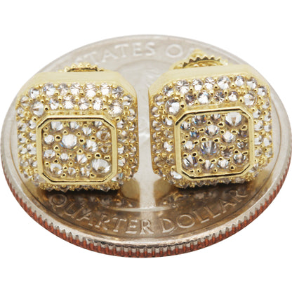 Moissanite 10mm Reverse Set Square Studs