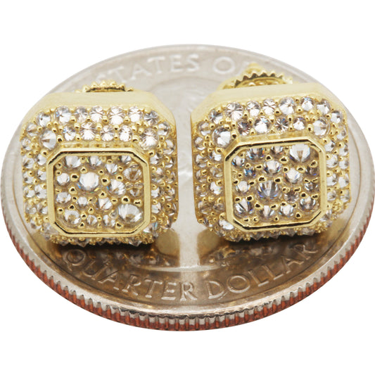 Moissanite 10mm Reverse Set Square Studs