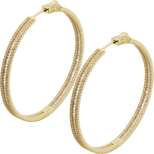 4x50mm Pavé Baguette Hoops