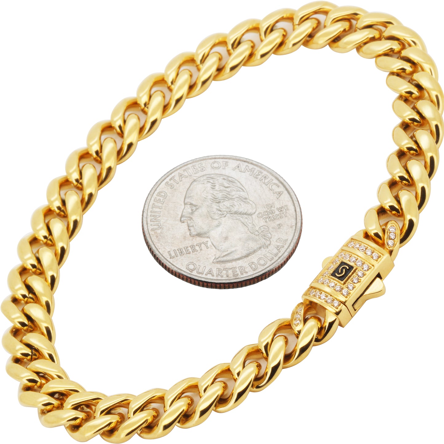 8mm Monaco Miami Cuban Link Bracelet 7.5"
