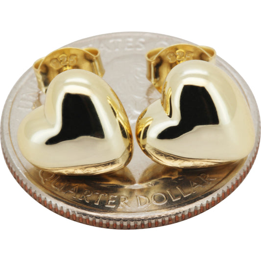 10mm Puffy Heart Studs