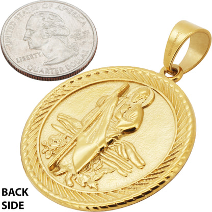 Virgin De Guadalupe Circle Medallion Pendant