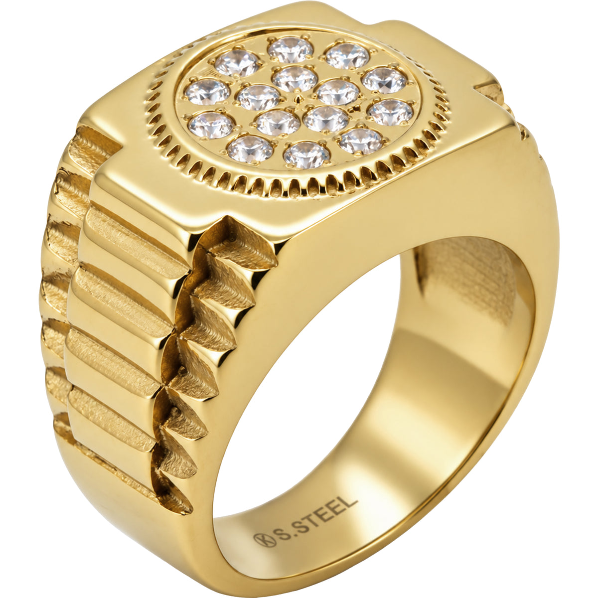 Pavé Cluster Signet Ring Size 9