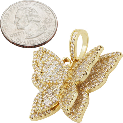Baguette Butterfly Pendant
