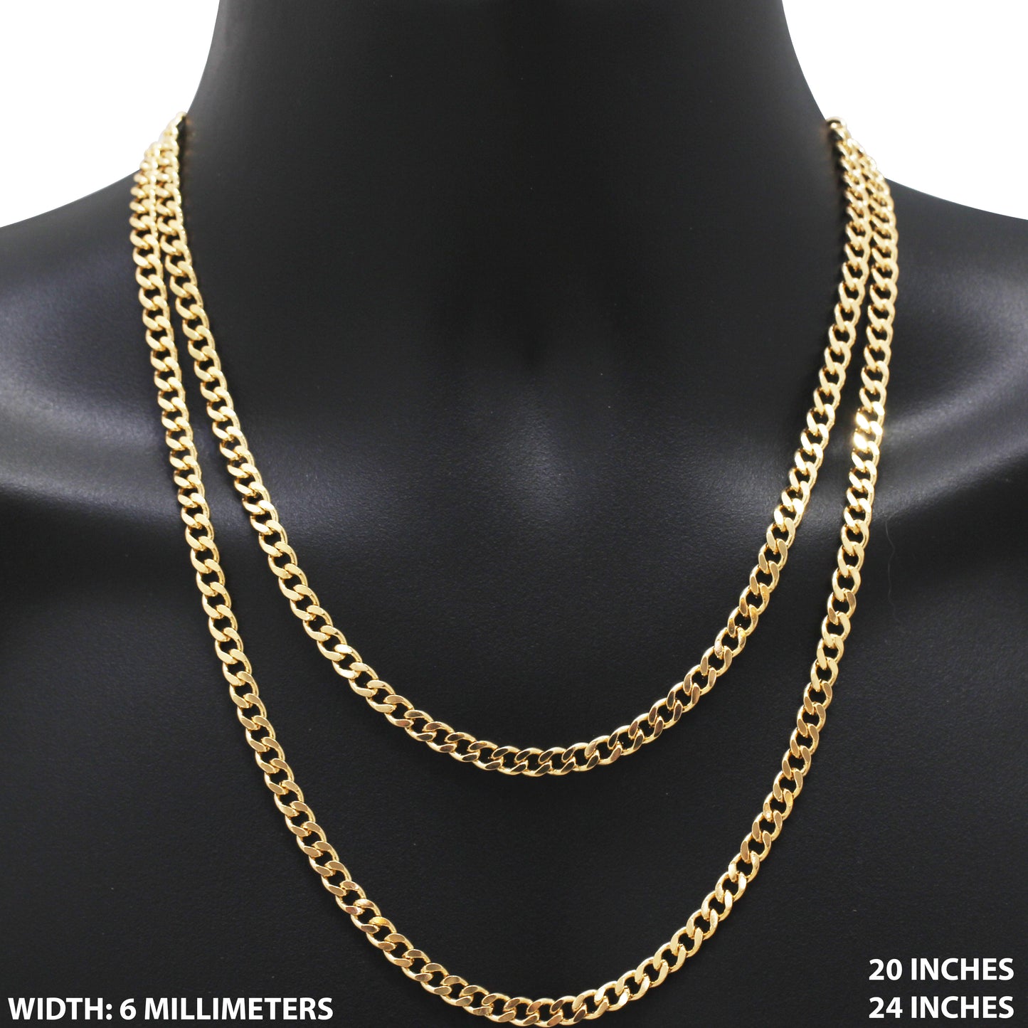 6mm Curb Cuban Link Chain 20"