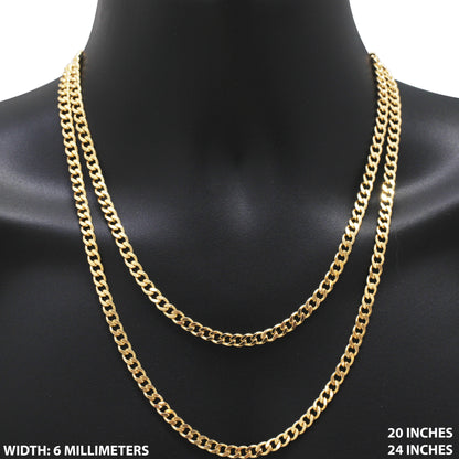 6mm Curb Cuban Link Chain 20"