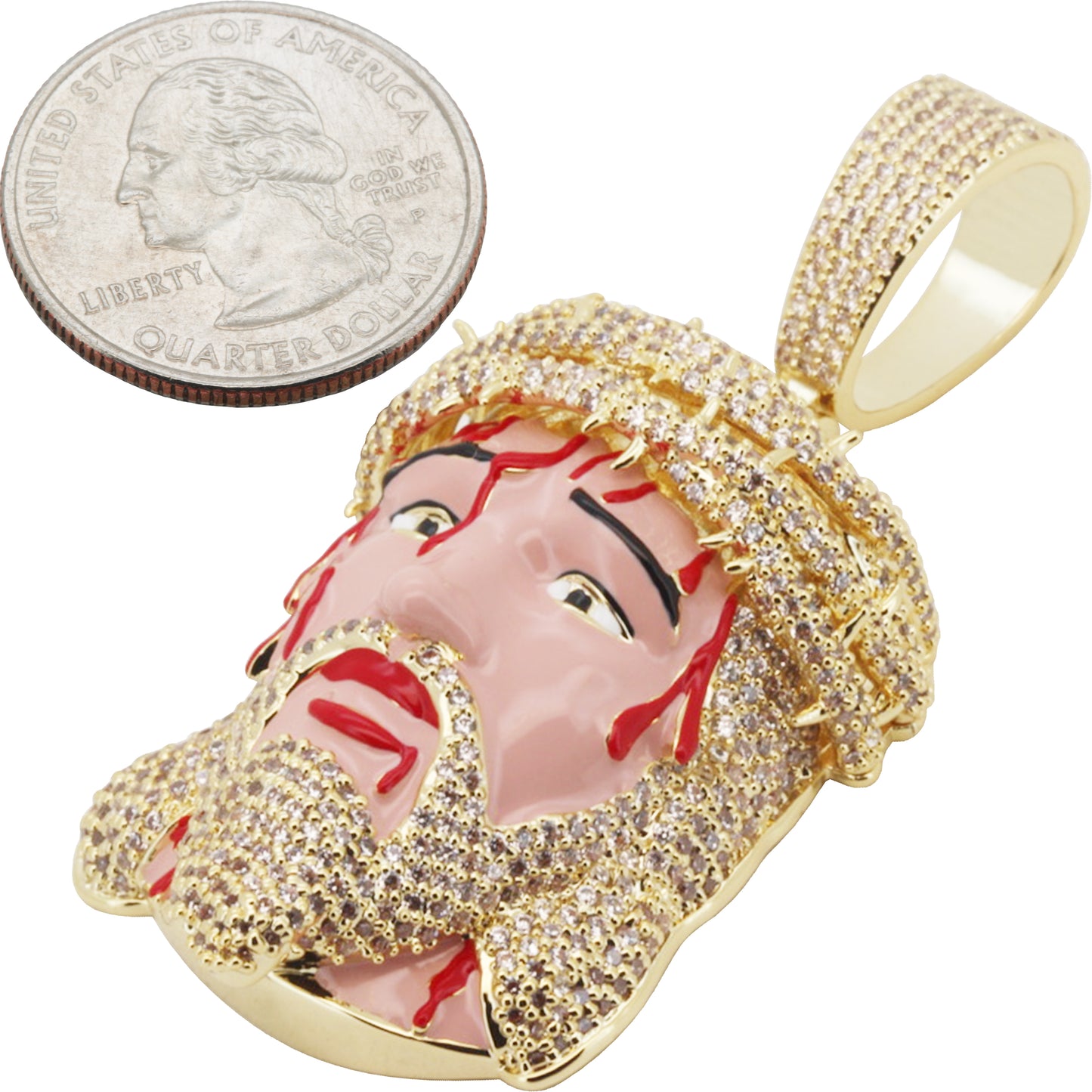 Enamel Bleeding Jesus Piece Pendant