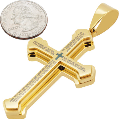 Lords Prayer Cross Pendant