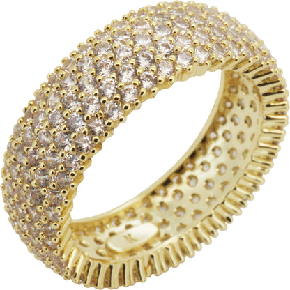 8mm Five-Row Pavé Eternity Band Ring Size 6