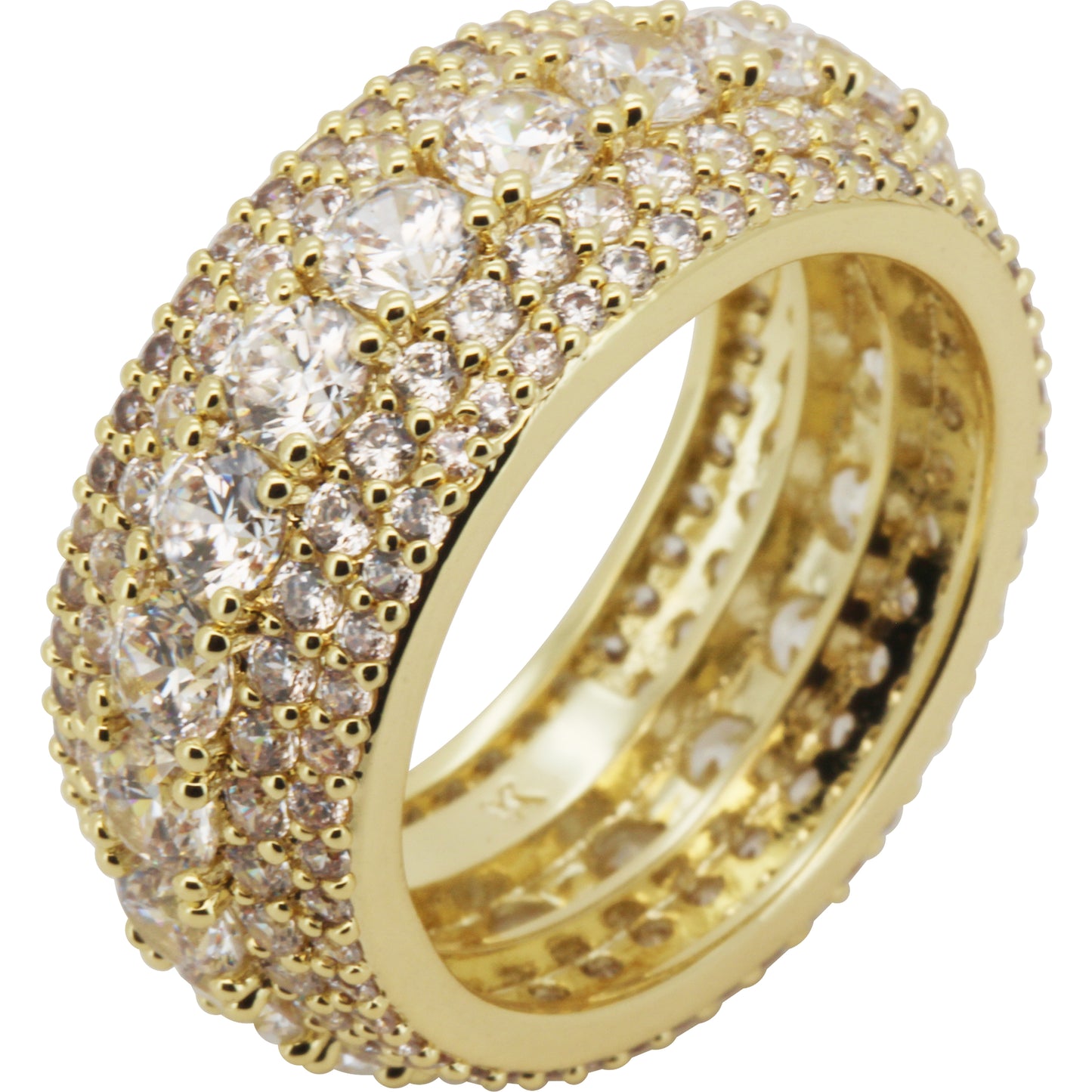 10mm Five-Row Pavé Eternity Band Ring Size 10