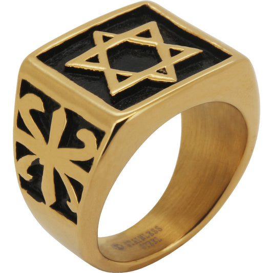Star Of David Signet Ring Size 8