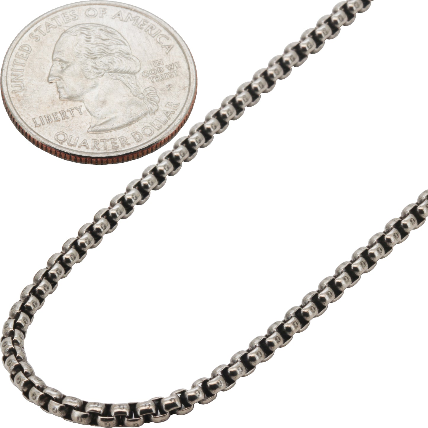 3mm Gunmetal Box Chain 24"