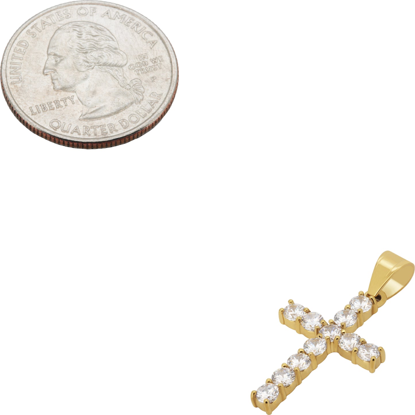3mm Tennis Cross Pendant