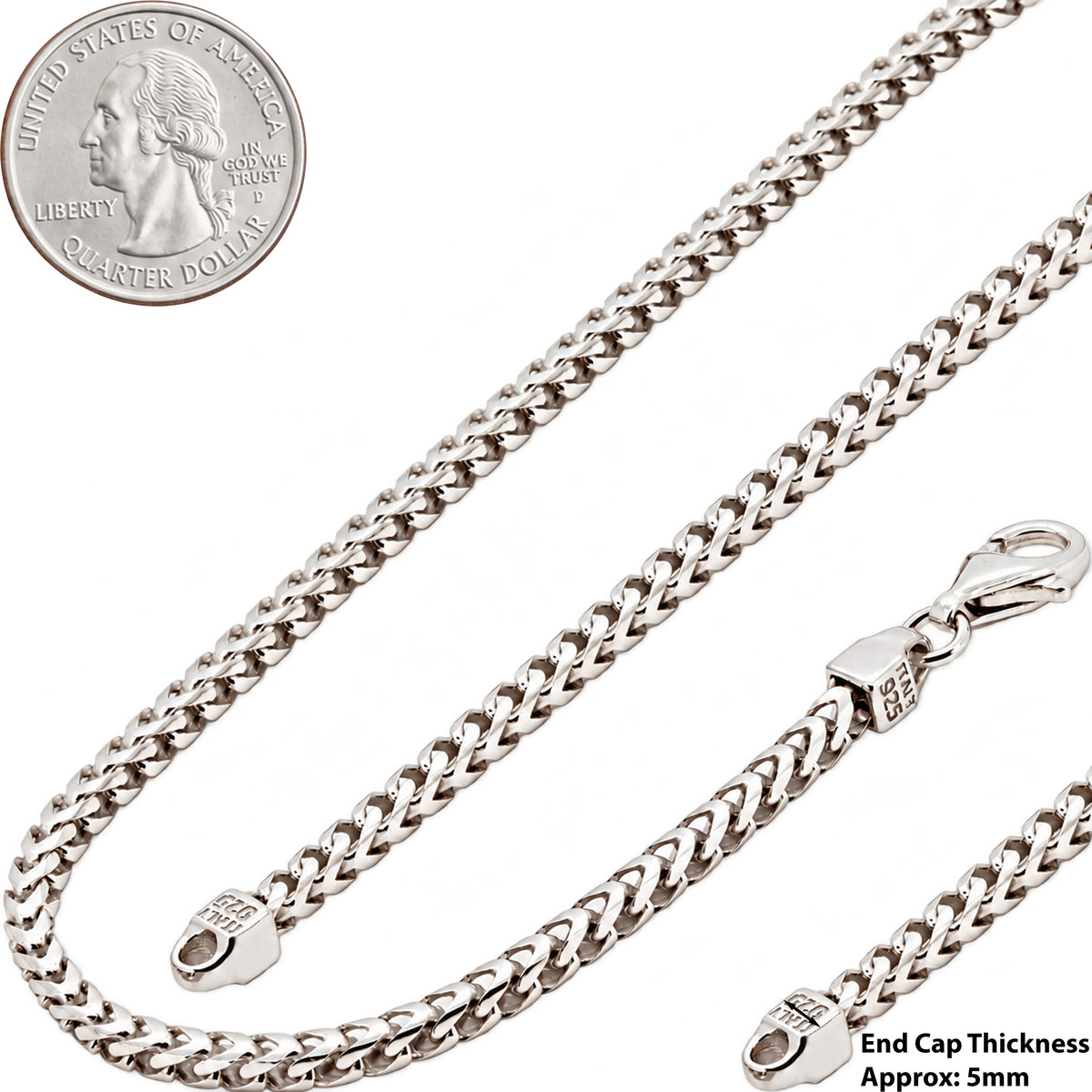 3mm Franco Box Chain 24"