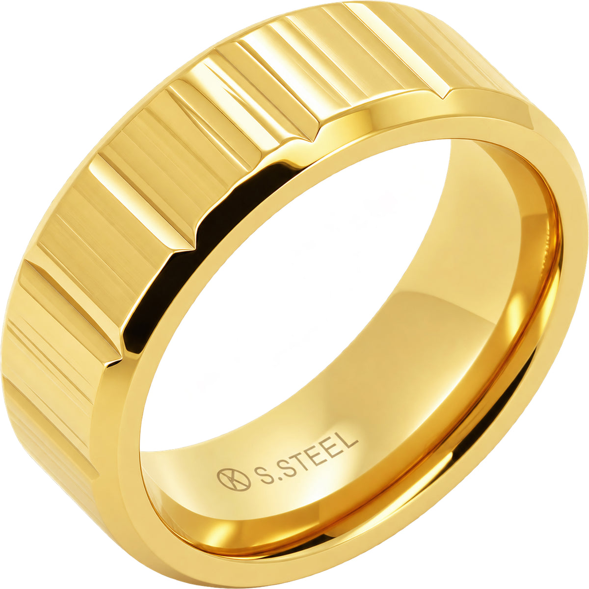 8mm Faceted Band Ring Size 10