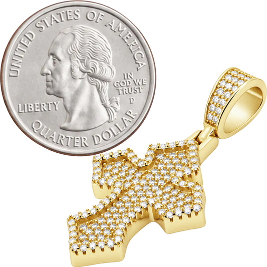 Moissanite Pavé Flared Cross Pendant