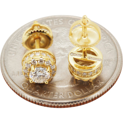 7mm 1ctw Moissanite Circle Halo Studs