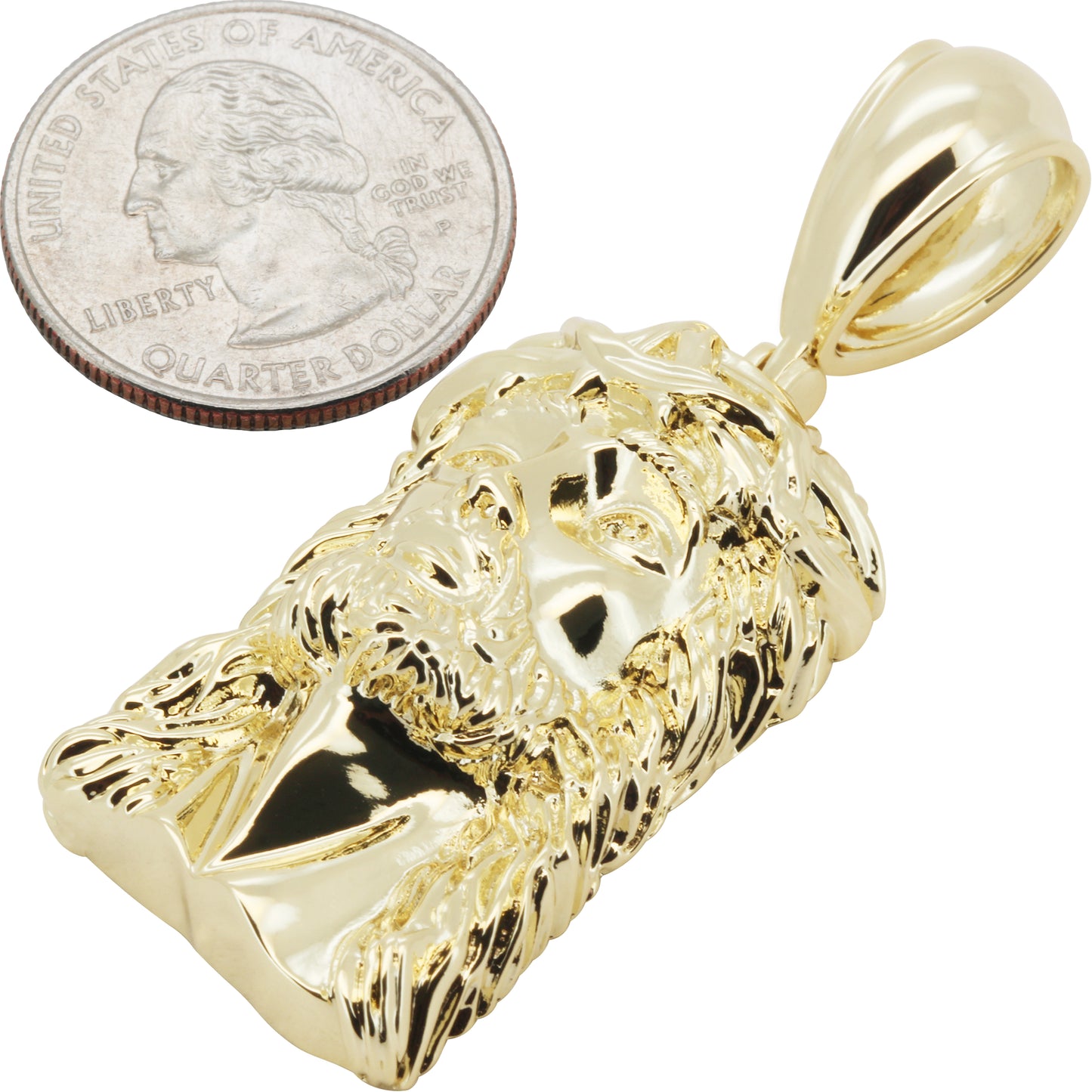 Textured Jesus Piece Pendant M