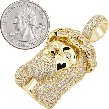 Marquise Crown Jesus Piece Pendant