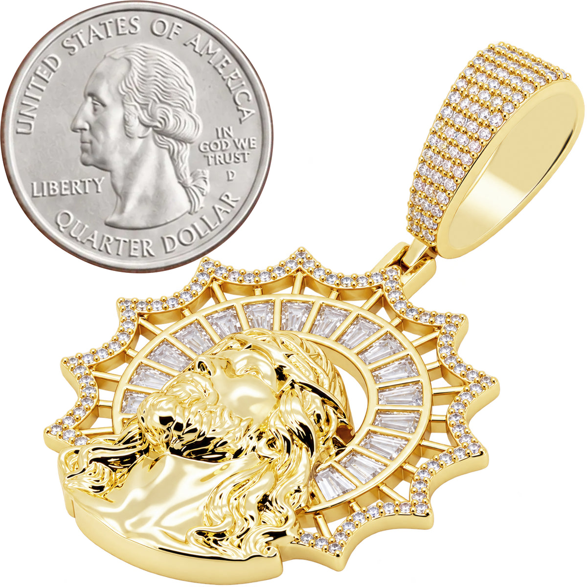 Jesus Piece Sunburst Halo Pendant