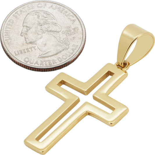 Hollowed Outlined Cross Pendant