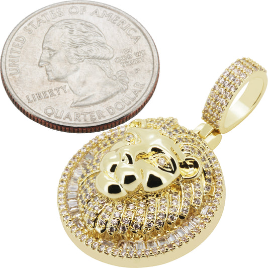 Lion Head Circle Pendant