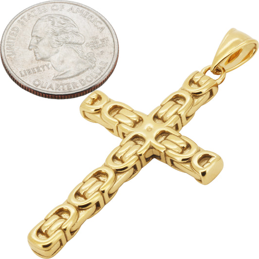 6mm Byzantine Link Cross Pendant