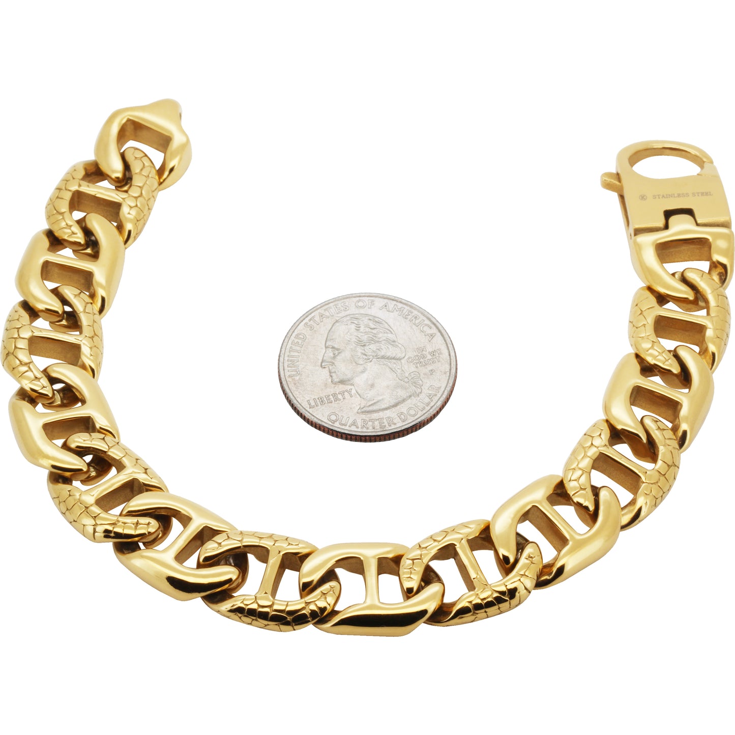 13mm Textured Mariner Bracelet 8.5"