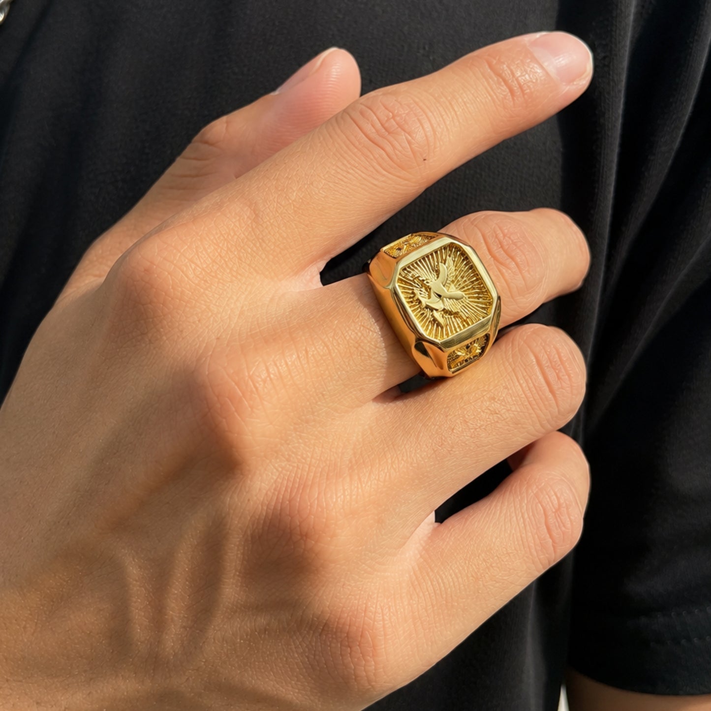 Eagle Square Signet Ring Size 11