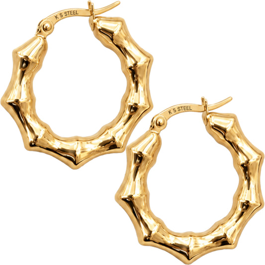 6mm x 30mm Chunky Bamboo Hoops