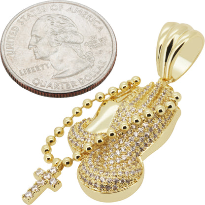 Praying Folded Hands Rosary Pendant