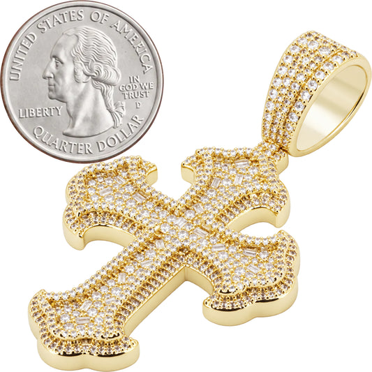 Cluster Flared Cross Pendant