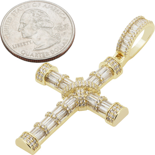 Baguette Knot Cross Pendant