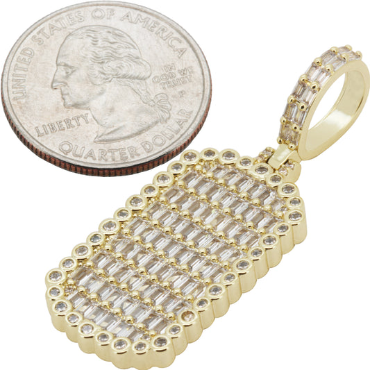 Baguette Dog Tag Pendant