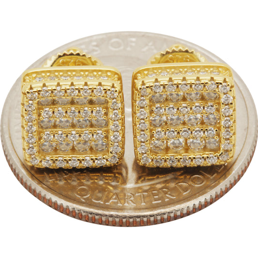 Moissanite 10mm Square Cluster Studs