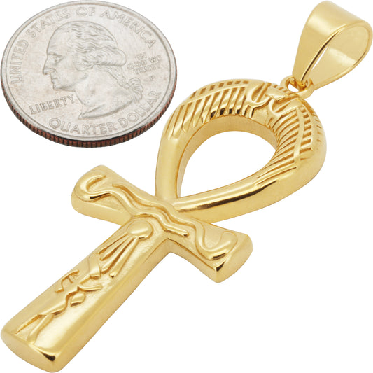 Engraved Egyptian Ankh Cross Pendant