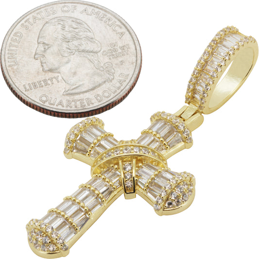 Baguette Knot Cross Pendant