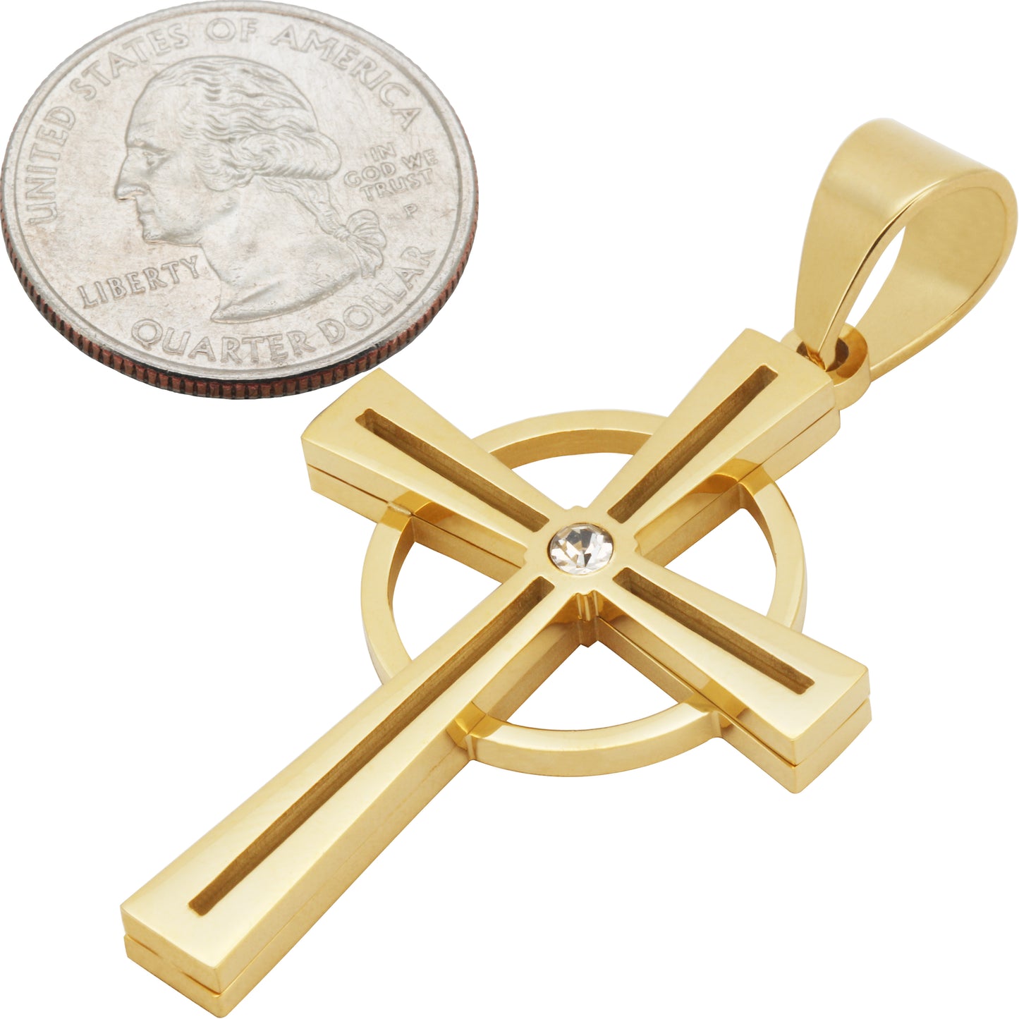 Halo Circle Cross Pendant