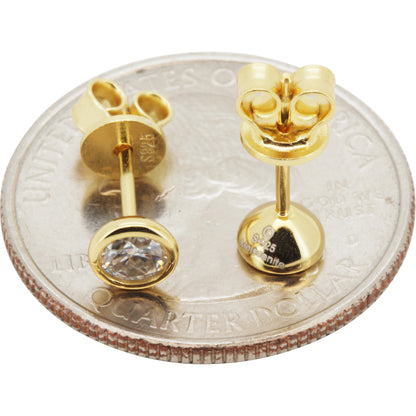 4mm 0.6ctw Moissanite Bezel Set Solitaire Studs