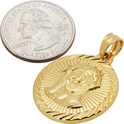 Sunburst Jesus Medallion Pendant